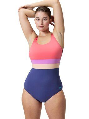 Speedo Women's Swimsuit One Piece Sweetheart Moderate Cut 16